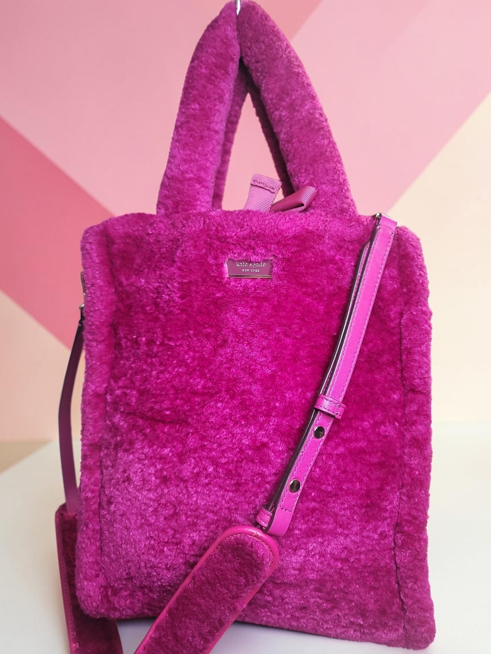 Kate Spade Sam Fluffy Medium North South Crossbody Tote Has Interior Stains